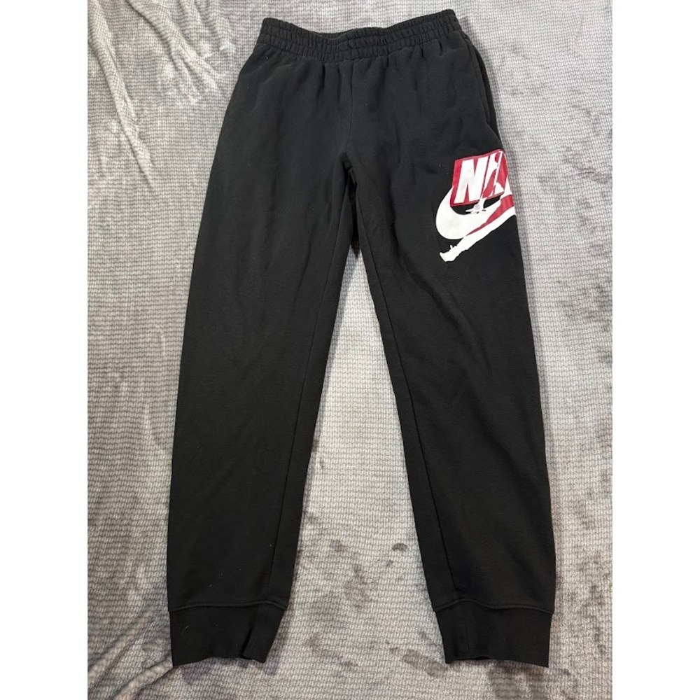 Jordan Boys Black Fleece Sweatpants Jumpman Nike Graphic Joggers XL 26X28.